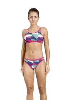 Aquafeel Women's Digital Slash Mini-Cross Back Swim Bikini -Outlet Swimsuit Zone Store 23870 01 17 11 01 1