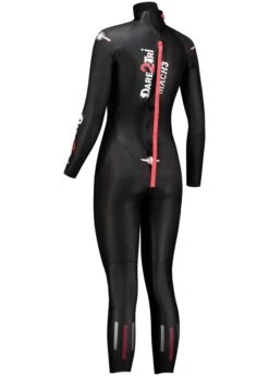 Dare2Tri Womens MACH3 S.7 Wetsuit - Black / Red -Outlet Swimsuit Zone Store 26004 back 2