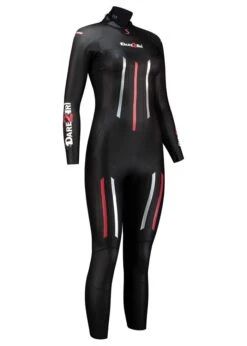 Dare2Tri Womens MACH3 S.7 Wetsuit - Black / Red -Outlet Swimsuit Zone Store 26004 front 2