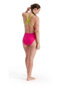 Speedo Placement Powerback Swimsuit - Pink/ Lime/ Salso/ Black -Outlet Swimsuit Zone Store 8 06187g639 1