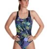 Speedo Placement Powerback Swimsuit - Navy/ Ultraviolet/ Yellow/ Adriatic -Outlet Swimsuit Zone Store 8 06187h145 1