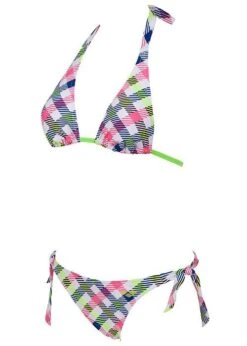 Arena Womens Checks Triangle Swim Bikini White / Multi-Coloured -Outlet Swimsuit Zone Store 87060 16 checks triangle 2