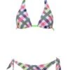 Arena Womens Checks Triangle Swim Bikini White / Multi-Coloured -Outlet Swimsuit Zone Store 87060 16 checks triangle front 2