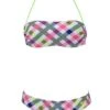 Arena Womens Checks Bandeau Swim Bikini White/Multi-coloured