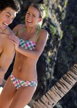 Arena Womens Checks Bandeau Swim Bikini White/Multi-coloured -Outlet Swimsuit Zone Store arena checks bandeau bikini