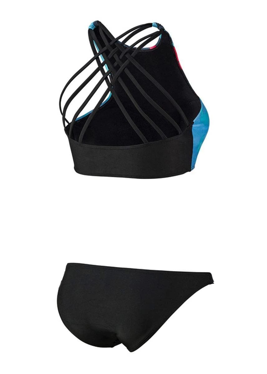 Beco Regular Fit High Neck B-Cup Bikini - Blue / Red 4 Beco Regular Fit High Neck B-Cup Bikini - Blue / Red - Image 2