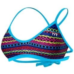 TYR Morocco Mojave Tieback Swim Bikini Top - Blue