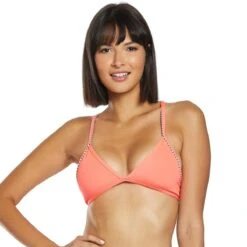 Uglies Revibe Solid Triangle Bikini - Coral -Outlet Swimsuit Zone Store coral 2