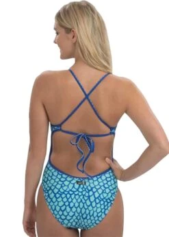 Uglies Sirena Tie Back Swimsuit - Blue -Outlet Swimsuit Zone Store dolfin 5 1 1