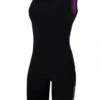 Zone3 Women's Steamline Sleeveless Swim Skin - Black / Purple -Outlet Swimsuit Zone Store swimskin streamline women s front 3