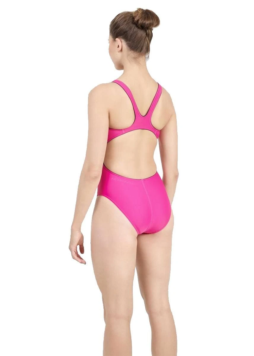 Aqua Sphere Essential Classic Back Swimsuit - Bright Pink/Black 3 Aqua Sphere Essential Classic Back Swimsuit - Bright Pink/Black