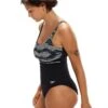 Speedo Shaping Contour Eclipse Printed Swimsuit - Black / White