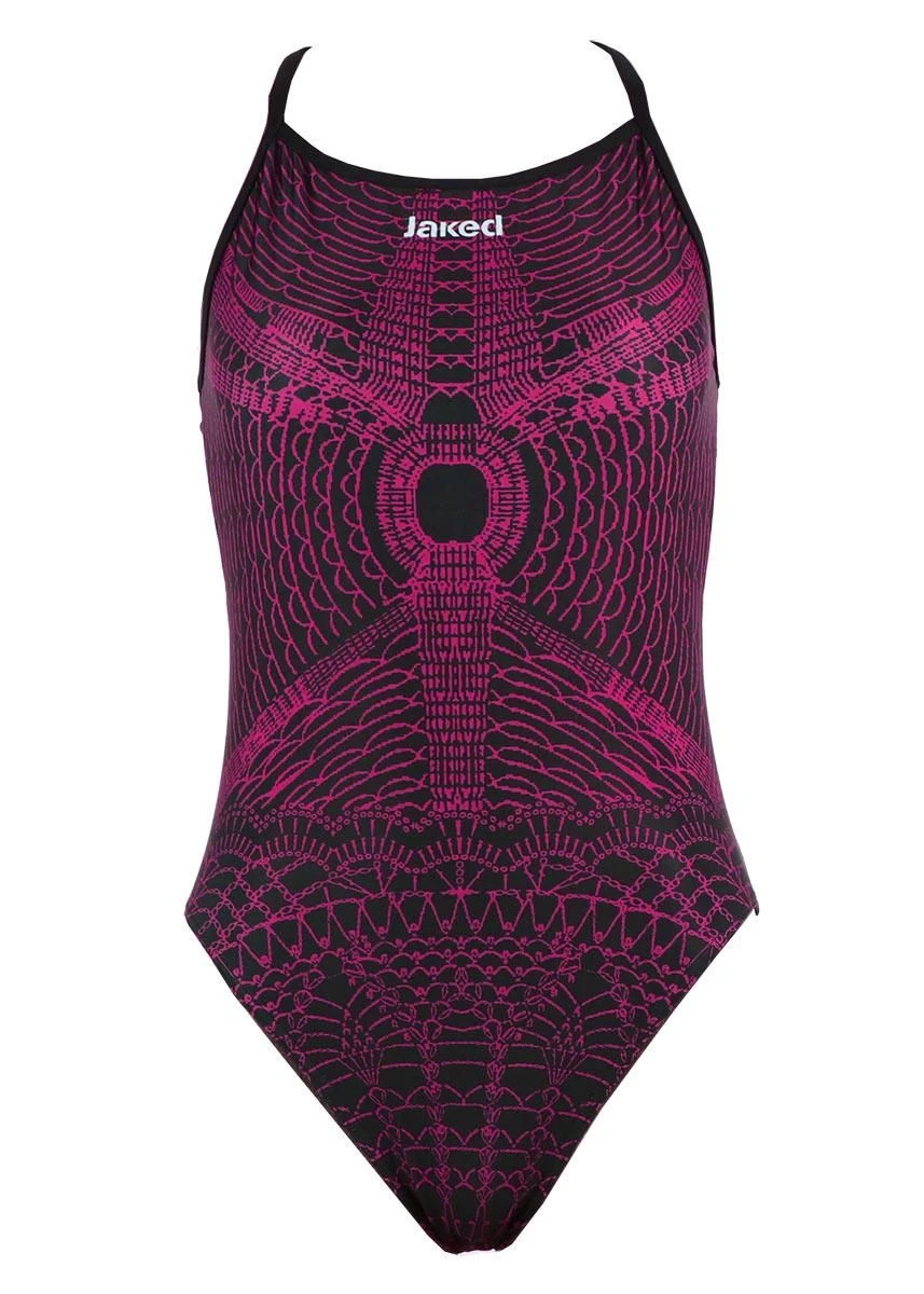 Jaked Crochet Swimsuit - Black/Fuchsia 4 Jaked Crochet Swimsuit - Black/Fuchsia - Image 2