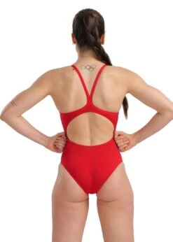 Arena Marbled Lightdrop Back Swimsuit - Red/Multi