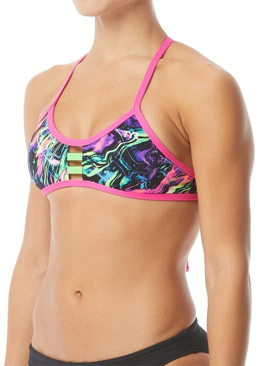 TYR Penello Pacific Tieback Bikini Top - Pink/Multi 4 TYR Penello Pacific Tieback Bikini Top - Pink/Multi - Image 2