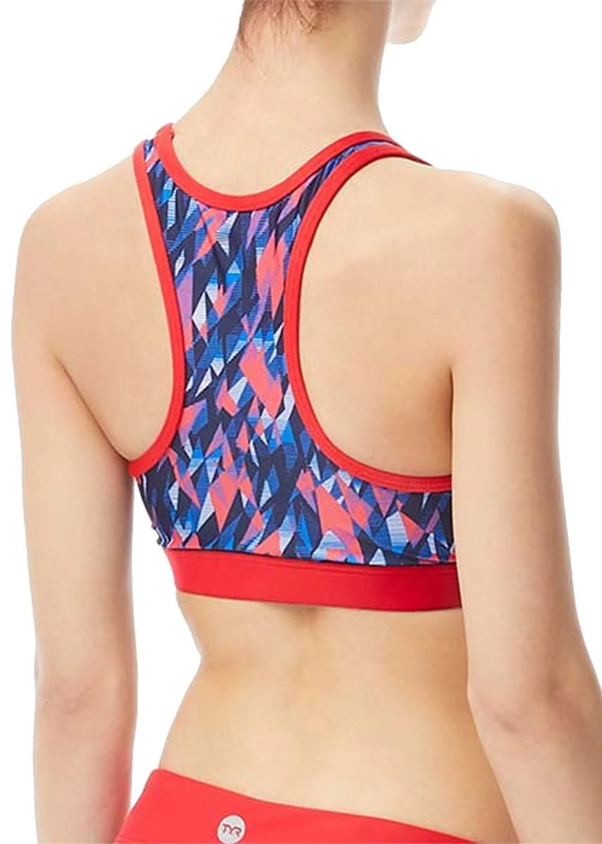 TYR Womens Lyn Racerback Bikini Top - Navy/Red 3 TYR Womens Lyn Racerback Bikini Top - Navy/Red