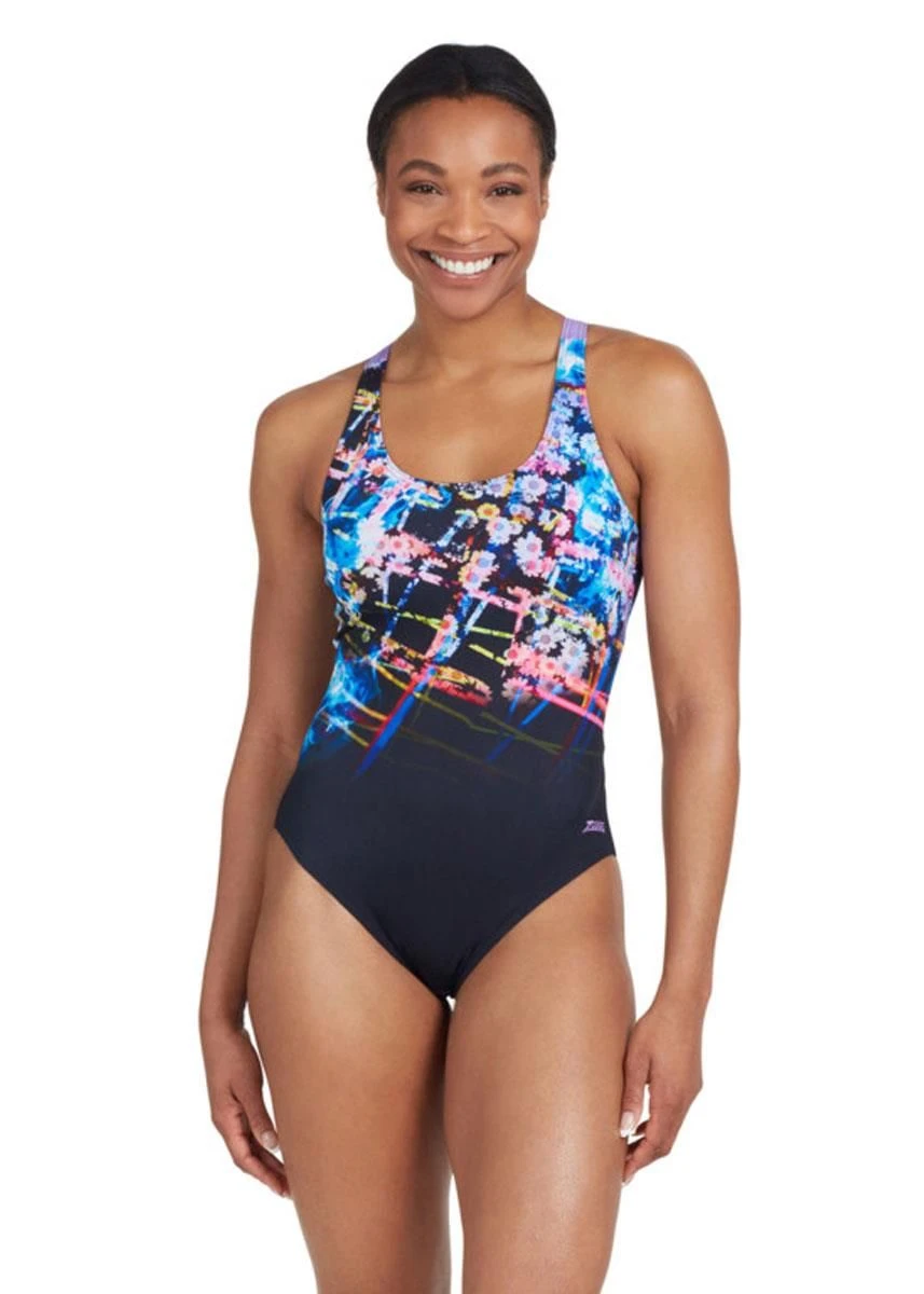 Zoggs Actionback Swimsuit - Digital Daisy Print 3 Zoggs Actionback Swimsuit - Digital Daisy Print