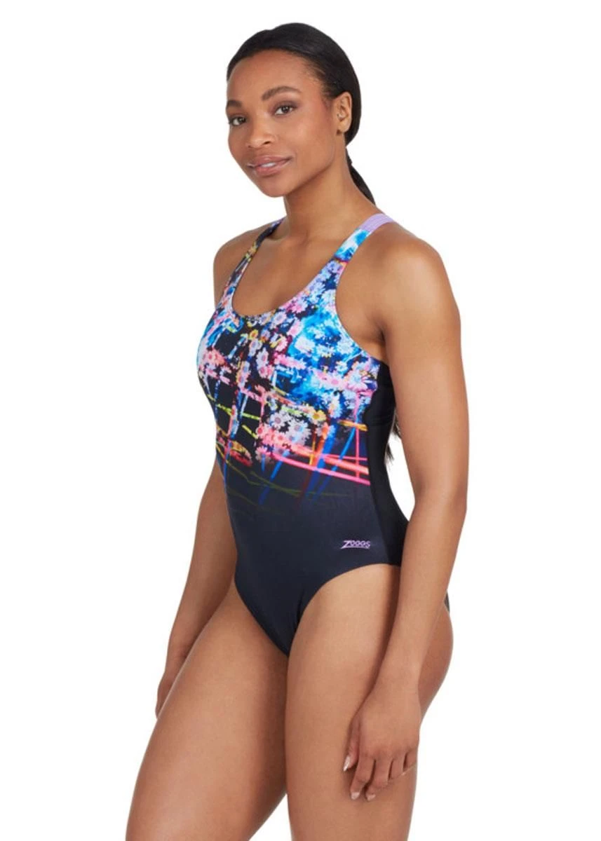 Zoggs Actionback Swimsuit - Digital Daisy Print 5 Zoggs Actionback Swimsuit - Digital Daisy Print - Image 3