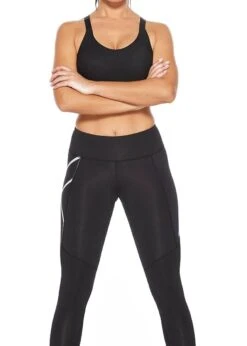 2XU Women's Aero Vent Mid-Rise Compression Tights - Black/ Silver Reflective -Outlet Swimsuit Zone Store tumbnail 51a534d6 4196 4a6d 8198 fbc5047b9483