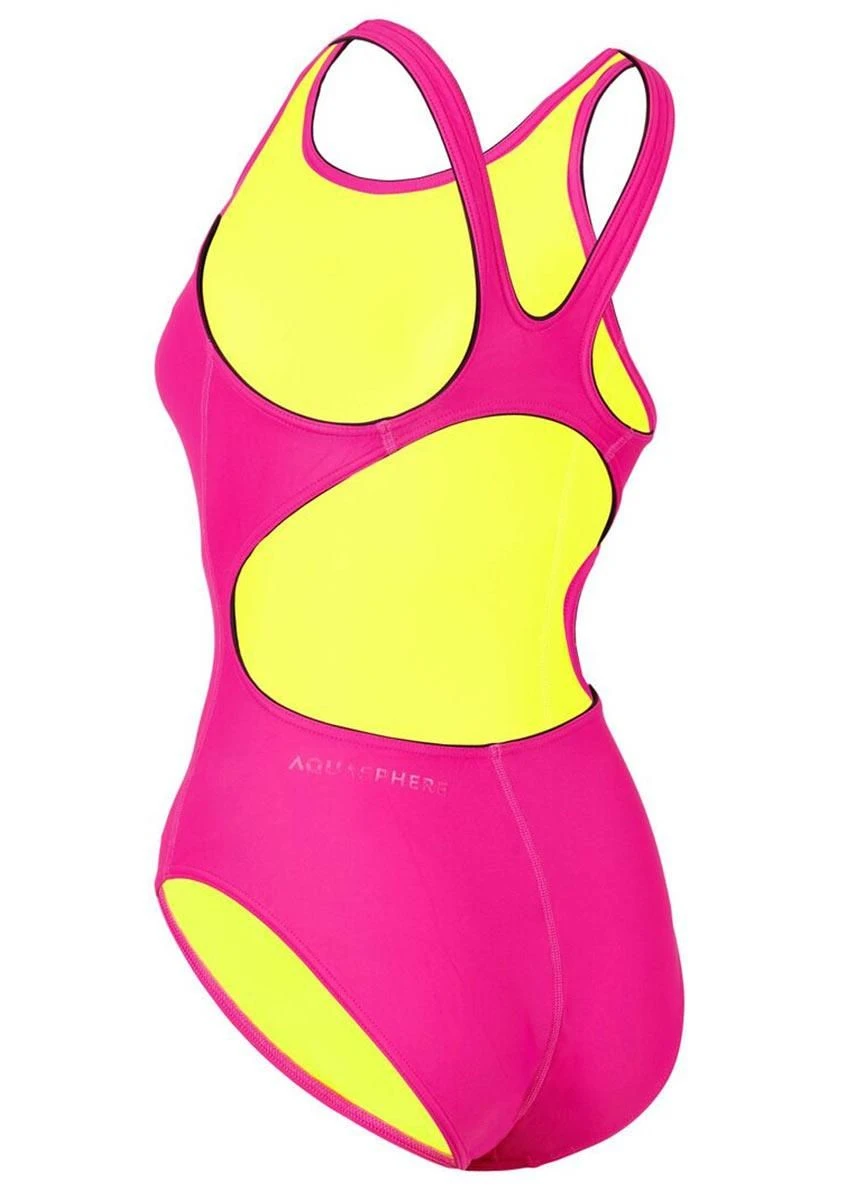 Aqua Sphere Essential Classic Back Swimsuit - Bright Pink/Black 6 Aqua Sphere Essential Classic Back Swimsuit - Bright Pink/Black - Image 4