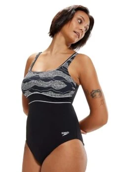 Speedo Shaping Contour Eclipse Printed Swimsuit - Black / White -Outlet Swimsuit Zone Store tumbnail 6e07f62e 4473 4eee bddb 9d97def17f04