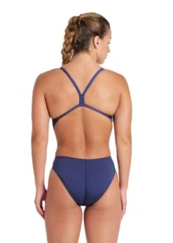 Arena Team Challenge Back Solid Swimsuit - Navy/White