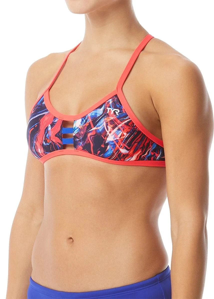 TYR Penello Pacific Tieback Bikini Top - Red/White/Blue 4 TYR Penello Pacific Tieback Bikini Top - Red/White/Blue - Image 2
