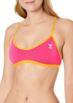 TYR Solid Trinity Bikini Top - Pink/Orange -Outlet Swimsuit Zone Store tumbnail e7ee6778 ceb3 4e9d ba83 864d1cff5c23