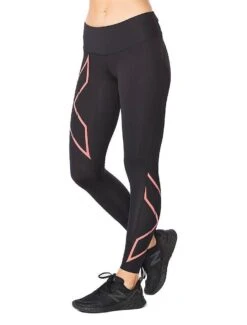 2XU Women's Light Speed Mid-Rise Compression Tights - Black / Cranberry Reflective -Outlet Swimsuit Zone Store tumbnail ebcdfed2 ba09 4f5d af5a f8c35e39212e