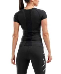 2XU Women's Compression Short Sleeve Top - Black -Outlet Swimsuit Zone Store wa2269a blk blk 02