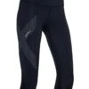 2XU Women's Mid-Rise Compression 3/4 Tights - Black/ Dotted Reflective Logo -Outlet Swimsuit Zone Store wa2865b blk drf 1