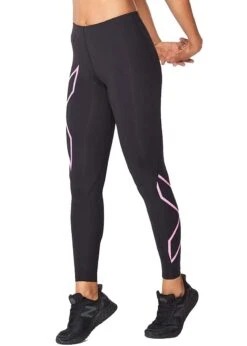 2XU Women's Compression Tights - Black / Pink -Outlet Swimsuit Zone Store wa4173b blk flp 11 600x