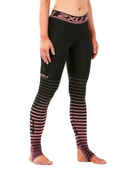 2XU Women's Power Recovery Compression Tights - Black/ Zephr -Outlet Swimsuit Zone Store wa4418b blk zyr 00 1