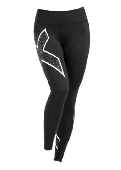 2XU Women's Bonded Mid-Rise Tights - Black/Galaxy White