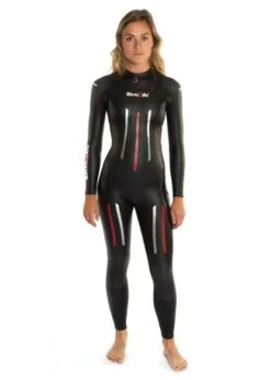 Dare2Tri Womens MACH3 S.7 Wetsuit - Black / Red