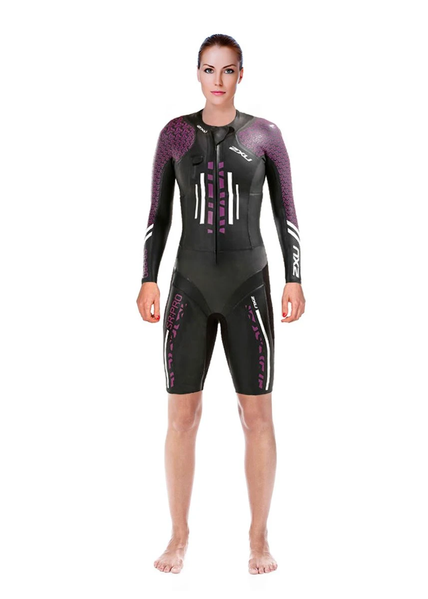 2XU Women's Swim Run: Pro Wetsuit- Black / Berry 3 2XU Women's Swim Run: Pro Wetsuit- Black / Berry