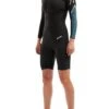 2XU Women's Pro-Swim Run SR1 Wetsuit - Black / Aquarius Teal Print -Outlet Swimsuit Zone Store ww5480c blk arg 00